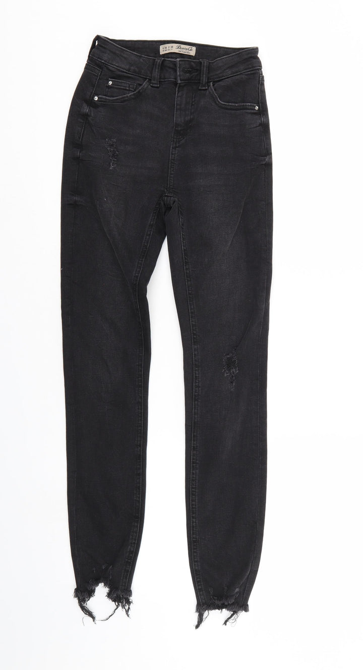 Denim & Co. Womens Black Denim Skinny Jeans Size 6 L27 in