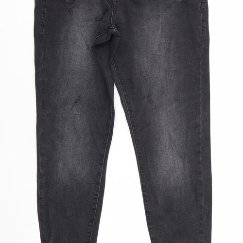 Denim & Co. Womens Black  Denim Tapered Jeans Size 12 L27 in