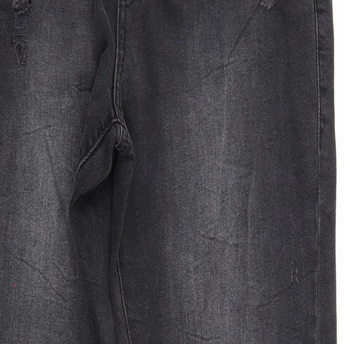 Denim & Co. Womens Black  Denim Tapered Jeans Size 12 L27 in