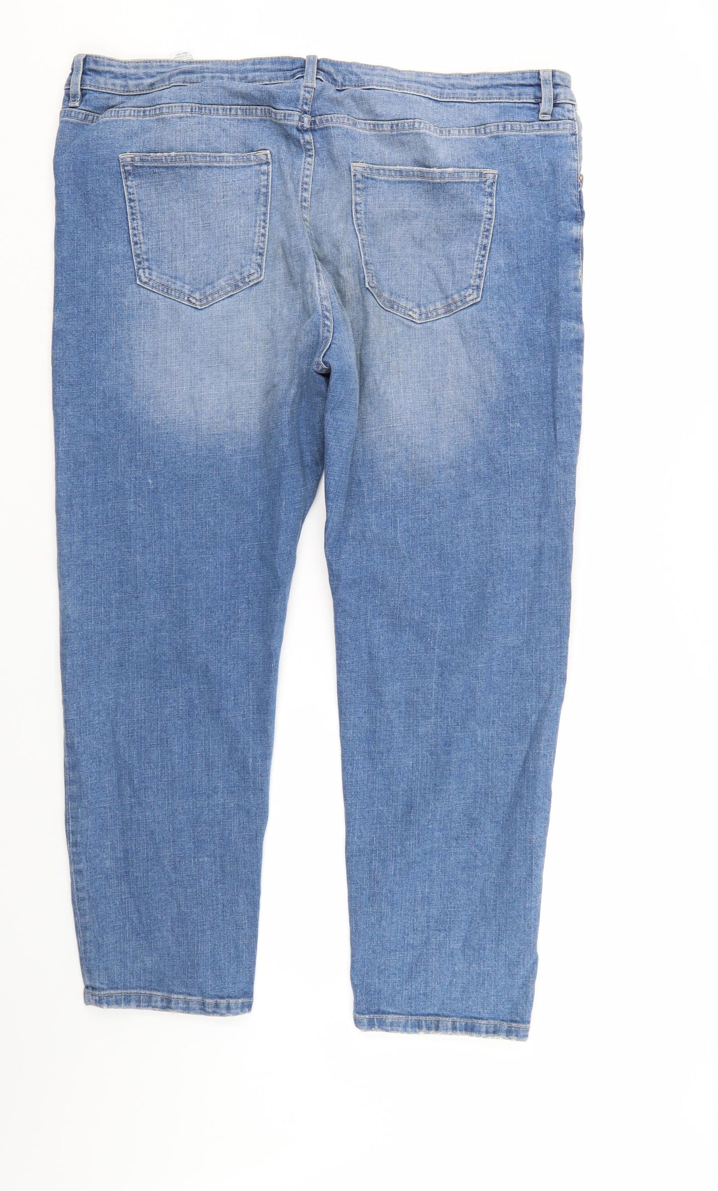 M&S Womens Blue  Denim Straight Jeans Size 18 L27 in