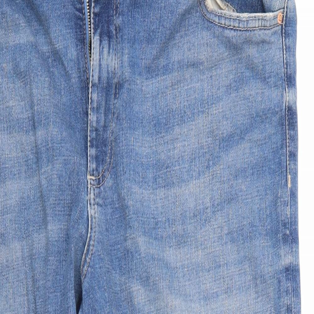 M&S Womens Blue  Denim Straight Jeans Size 18 L27 in