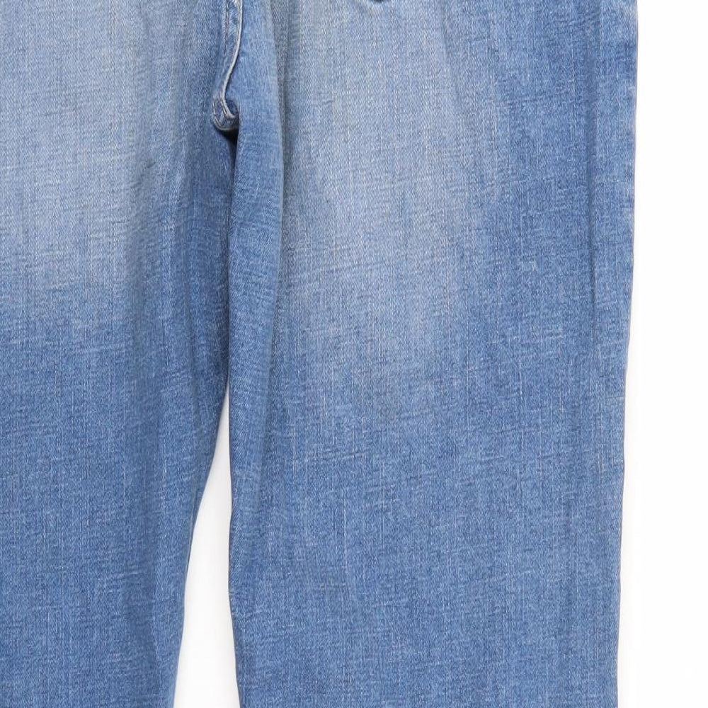 M&S Womens Blue  Denim Straight Jeans Size 18 L27 in