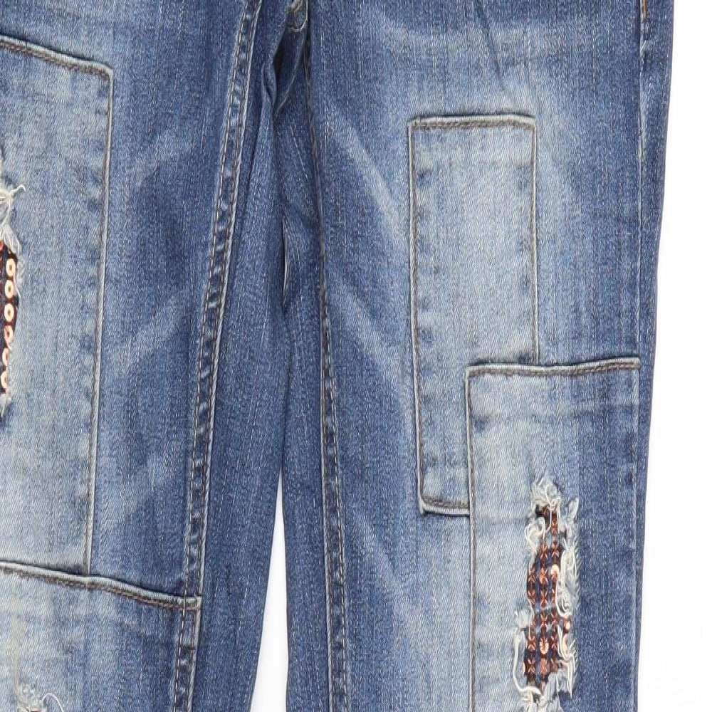 Lab Industries  Girls Blue  Denim Tapered Jeans Size 13-14 Years - DISTRESSED