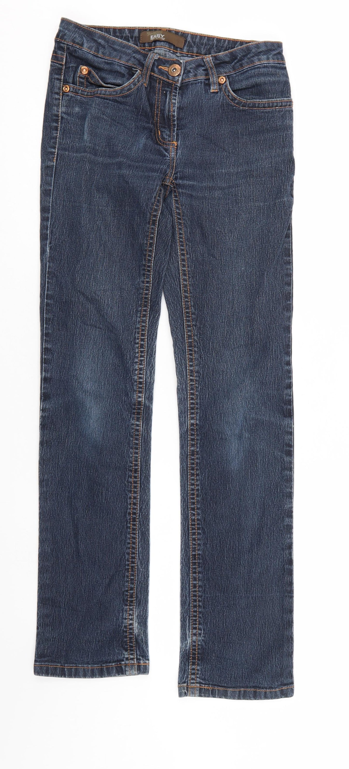 Easy Womens Blue  Denim Straight Jeans Size 8 L29 in