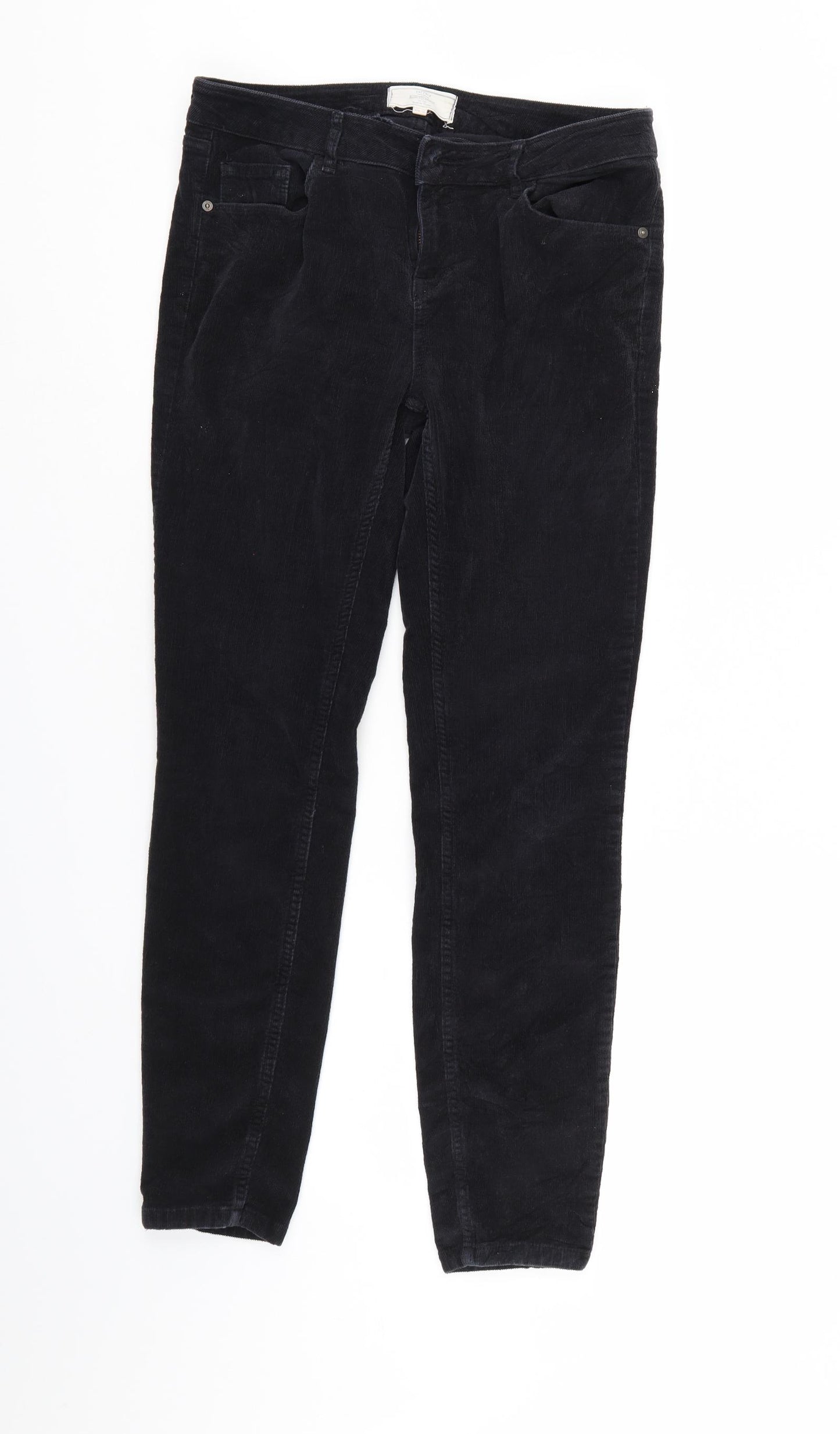 Fat Face Womens Black  Corduroy Trousers  Size 12 L28 in