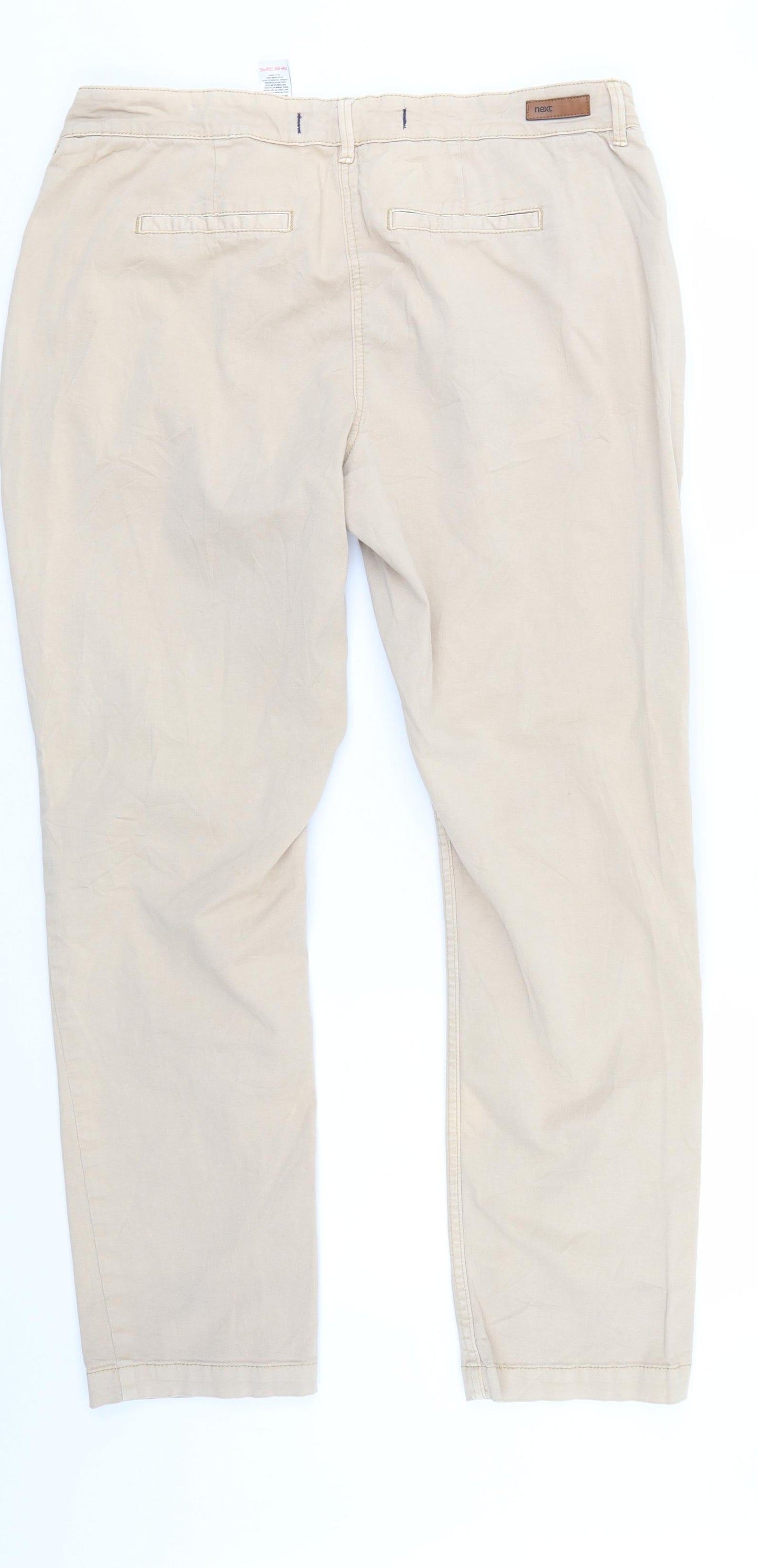 NEXT Womens Beige   Chino Trousers Size 16 L29 in