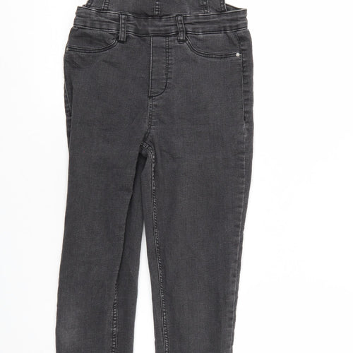 Divided Womens Black  Denim Dungaree One-Piece Size 8 L26 in