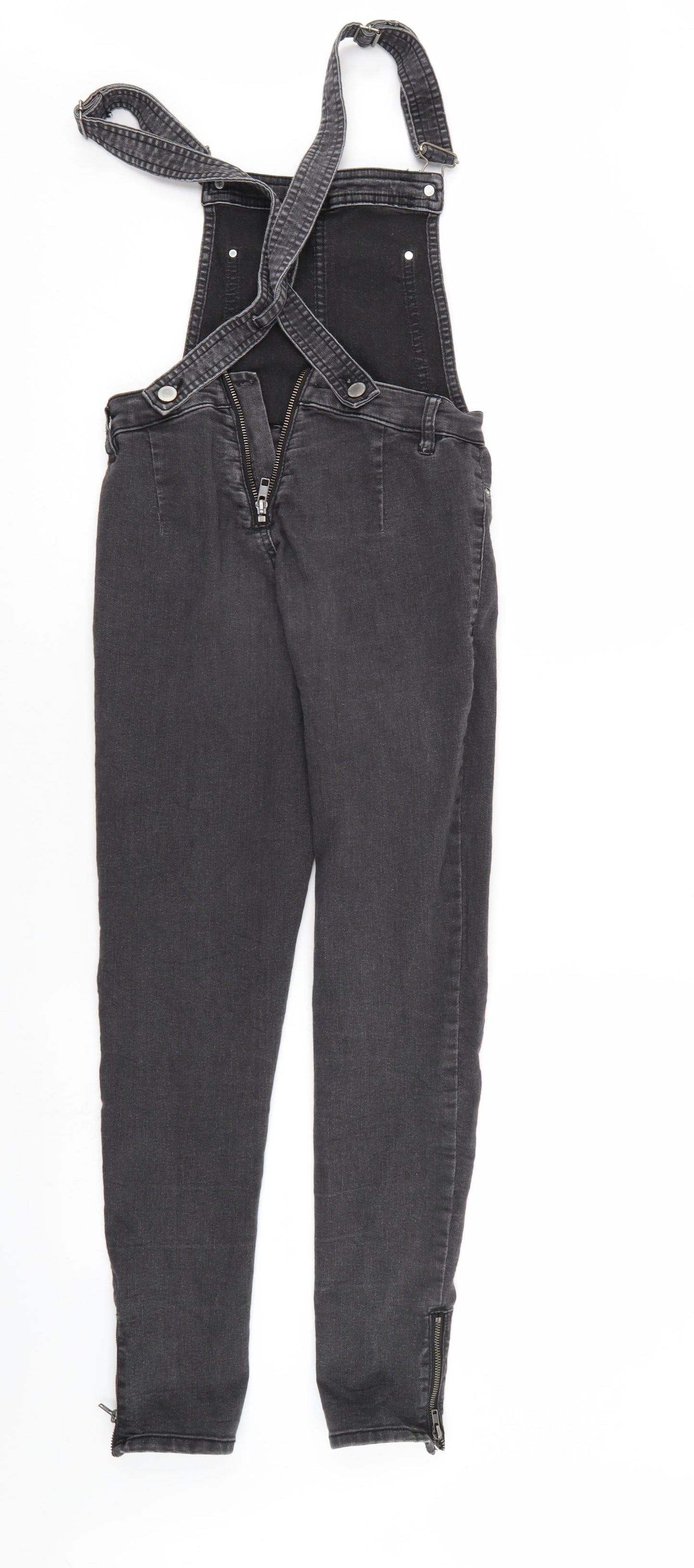 Divided Womens Black  Denim Dungaree One-Piece Size 8 L26 in