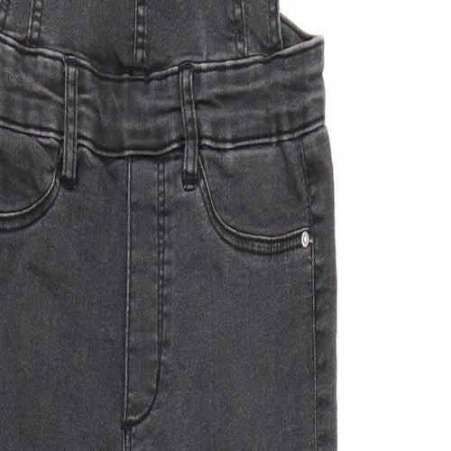 Divided Womens Black  Denim Dungaree One-Piece Size 8 L26 in