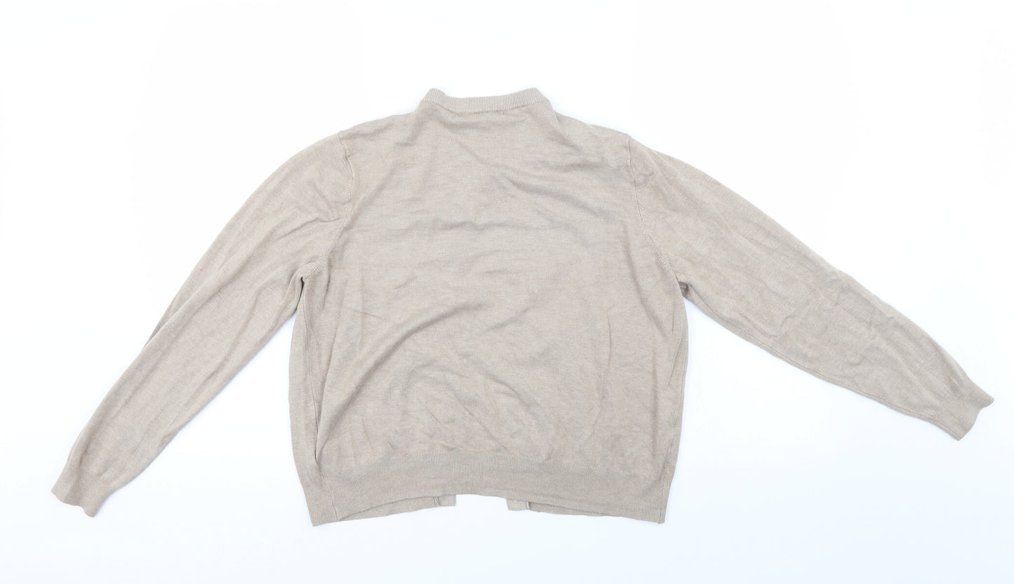 M&S Womens Beige   Cardigan Jumper Size 18