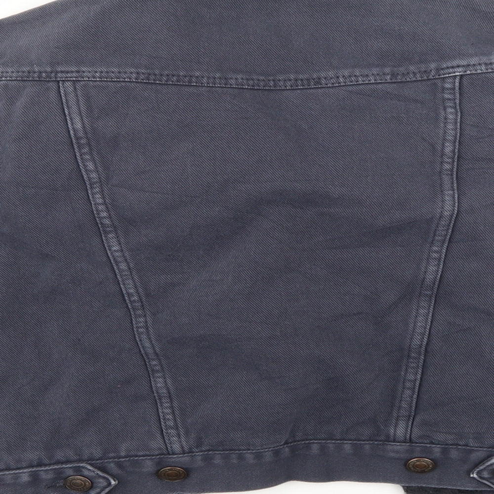 Moto Womens Blue  Denim Jacket Coatigan Size 10