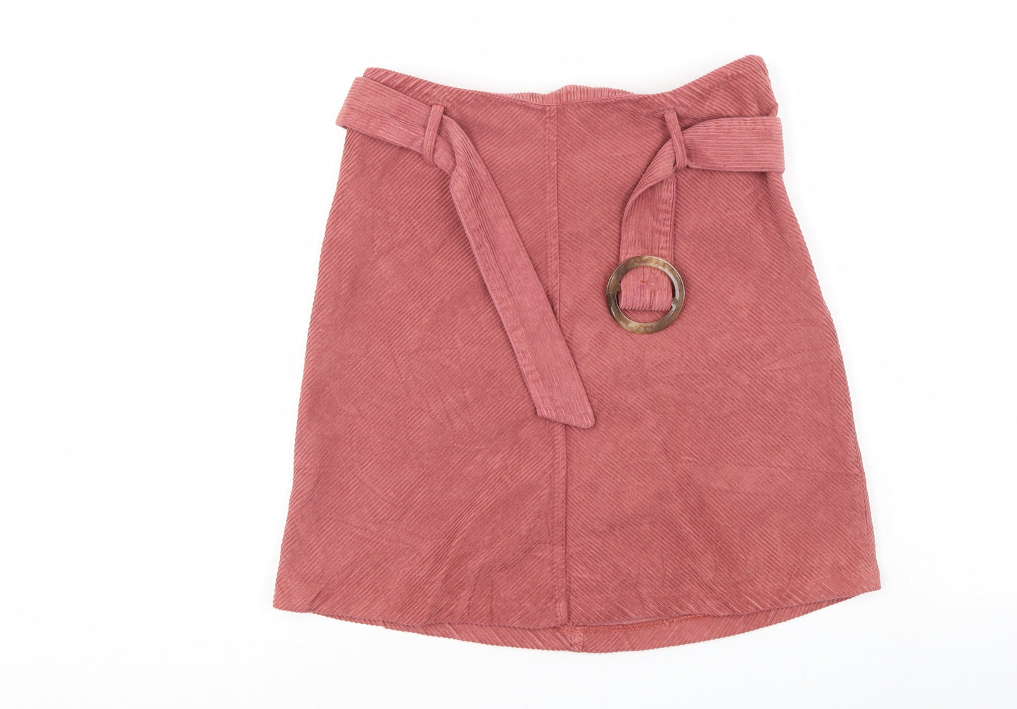 New Look Womens Pink  Corduroy A-Line Skirt Size 8