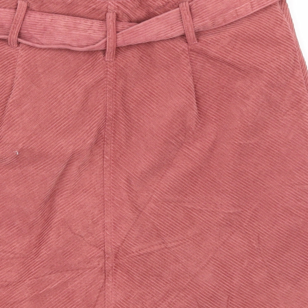 New Look Womens Pink  Corduroy A-Line Skirt Size 8