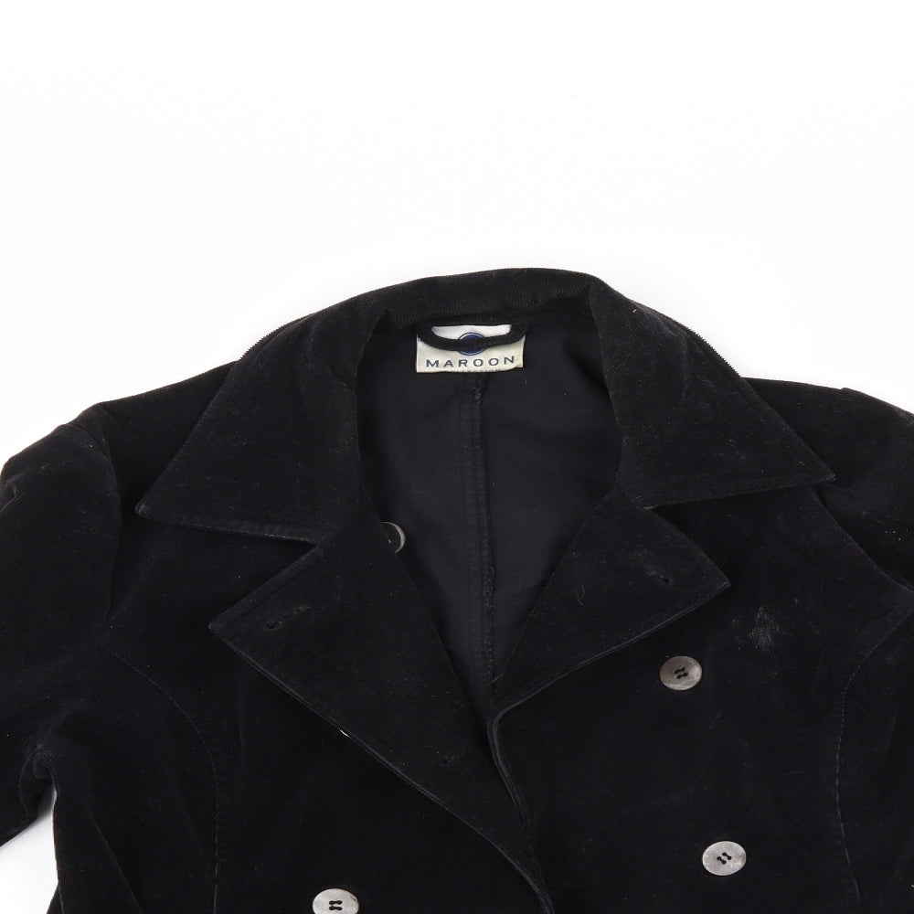 Maroon Womens Black  Corduroy Jacket  Size 10