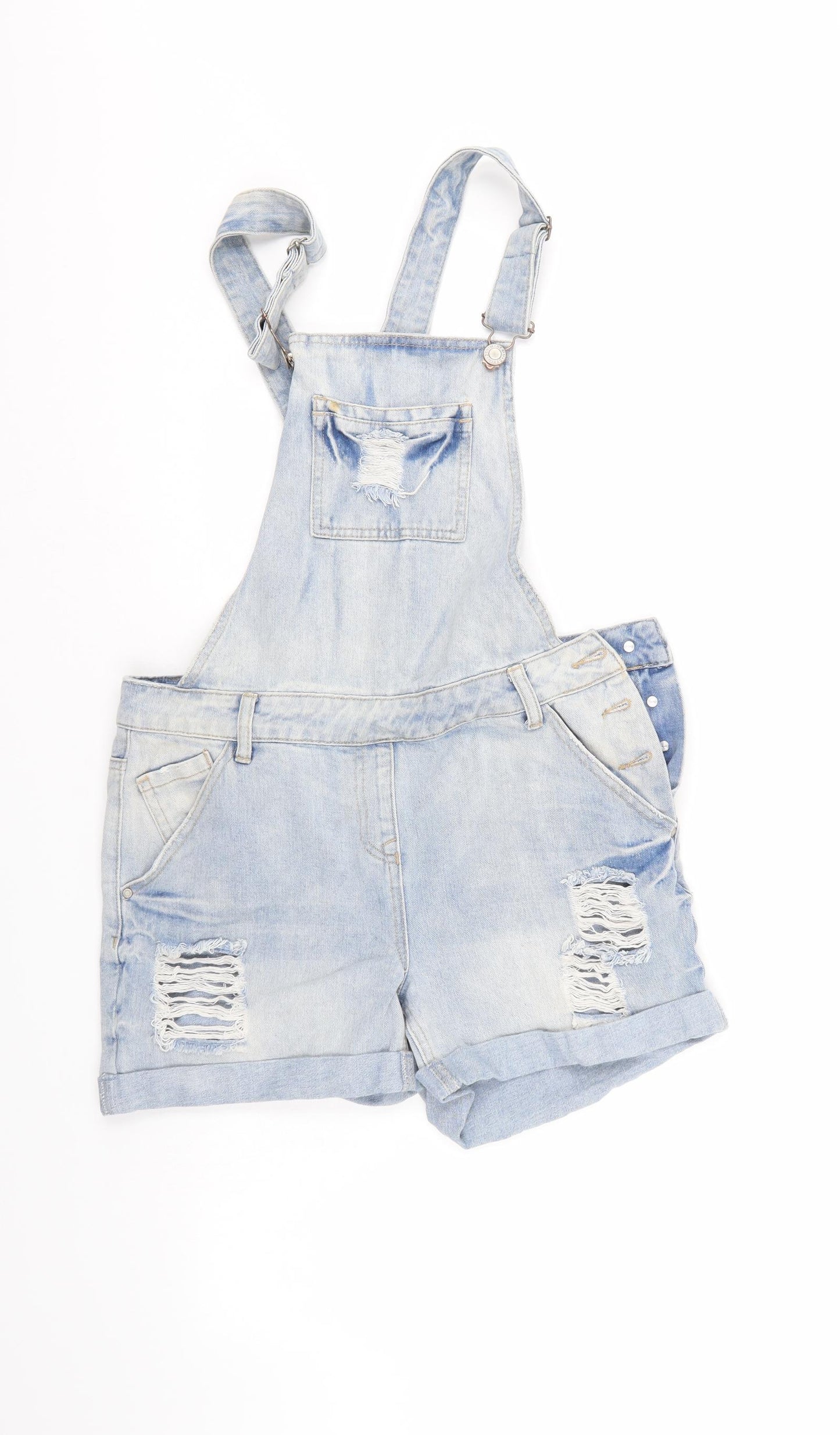 Papaya Womens Blue  Denim Dungaree One-Piece Size 10  - Distressed