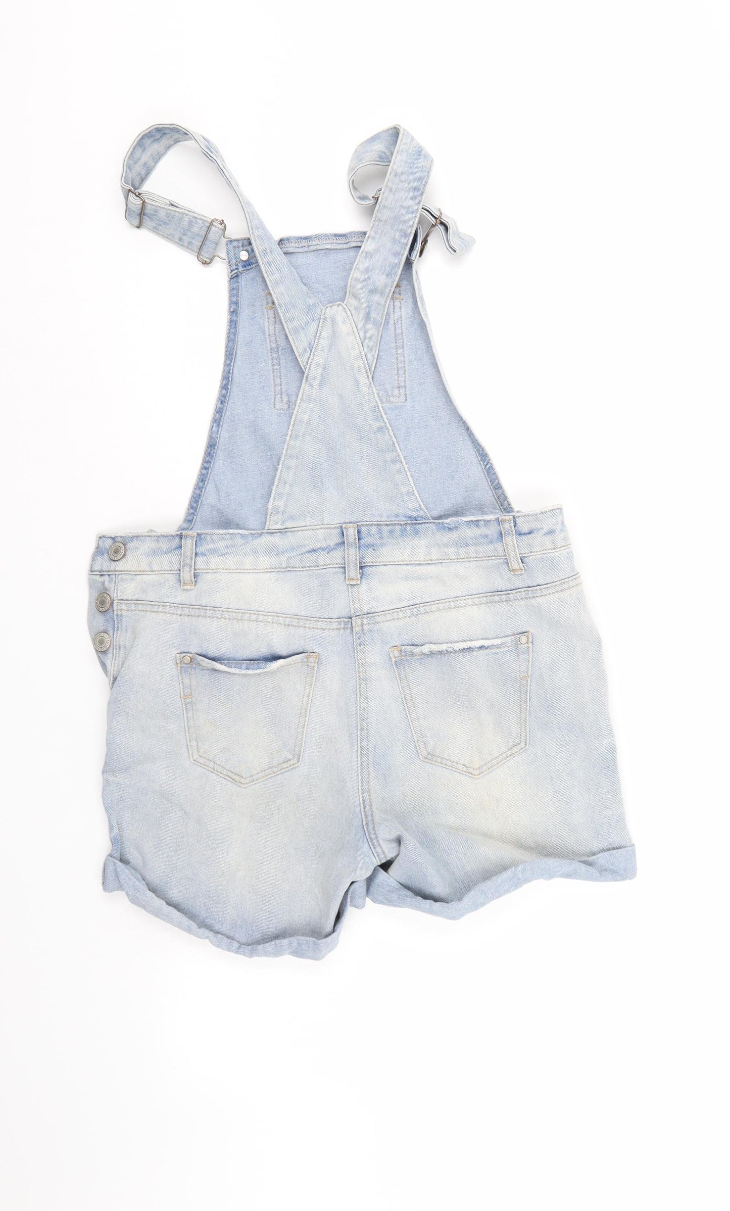 Papaya Womens Blue  Denim Dungaree One-Piece Size 10  - Distressed
