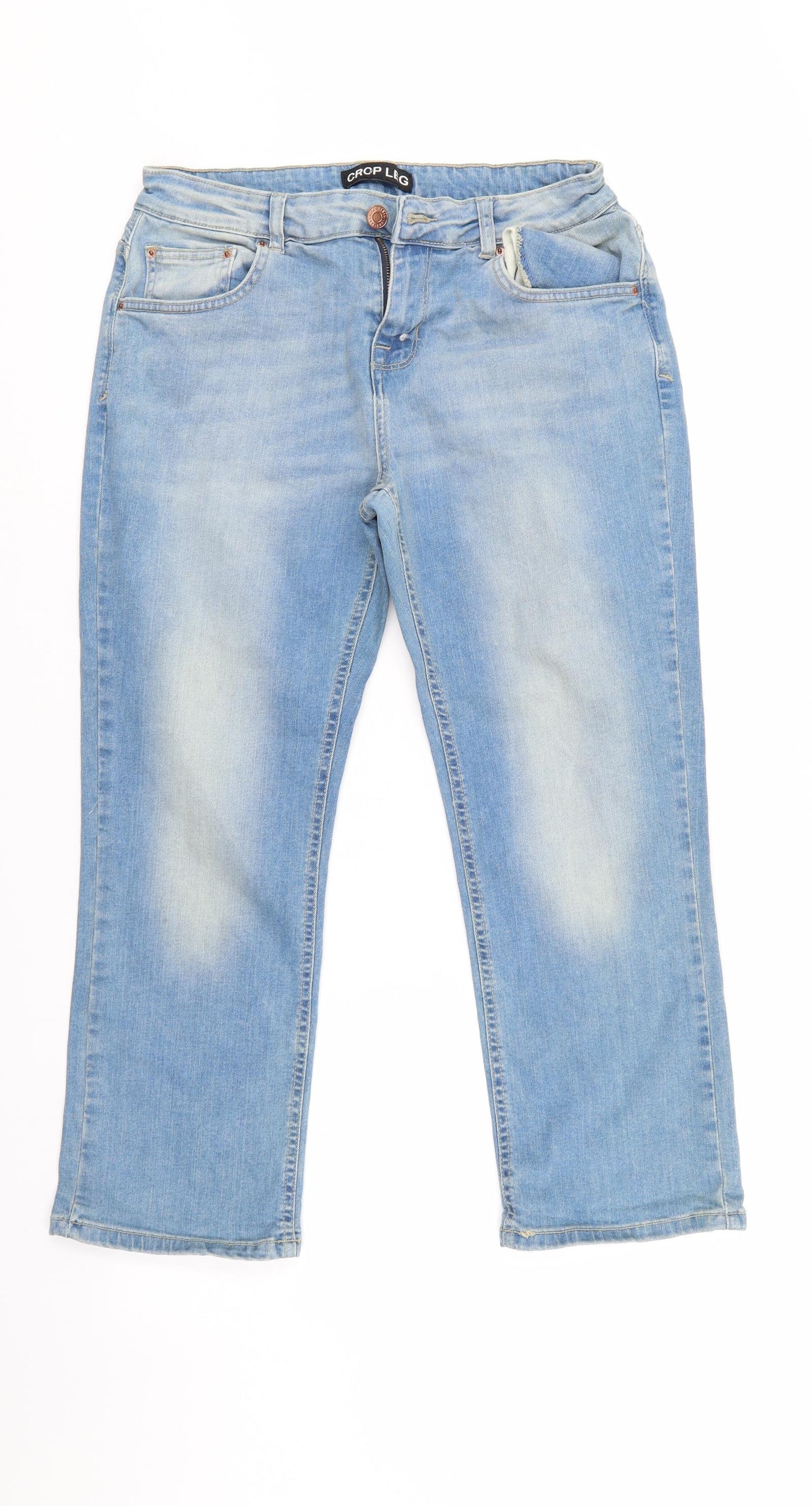 Peacocks Womens Blue  Denim Cropped Jeans Size 12 L20 in