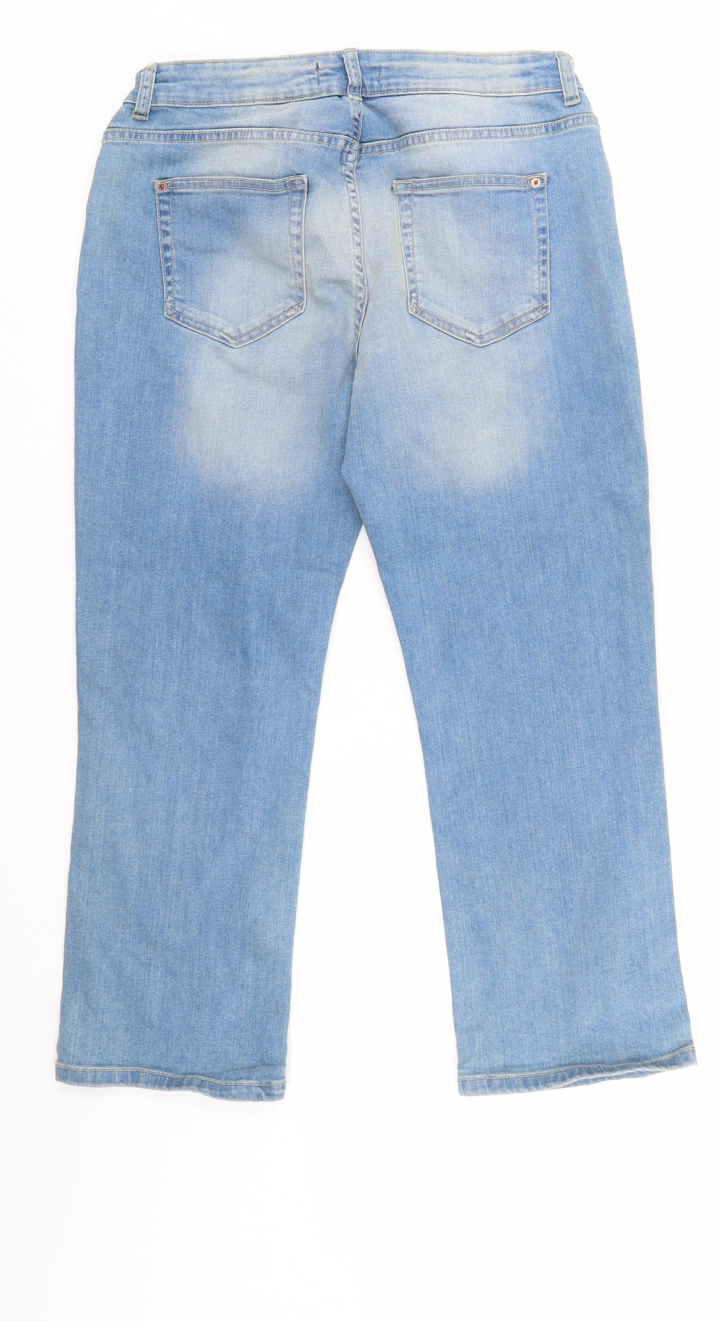 Peacocks Womens Blue  Denim Cropped Jeans Size 12 L20 in