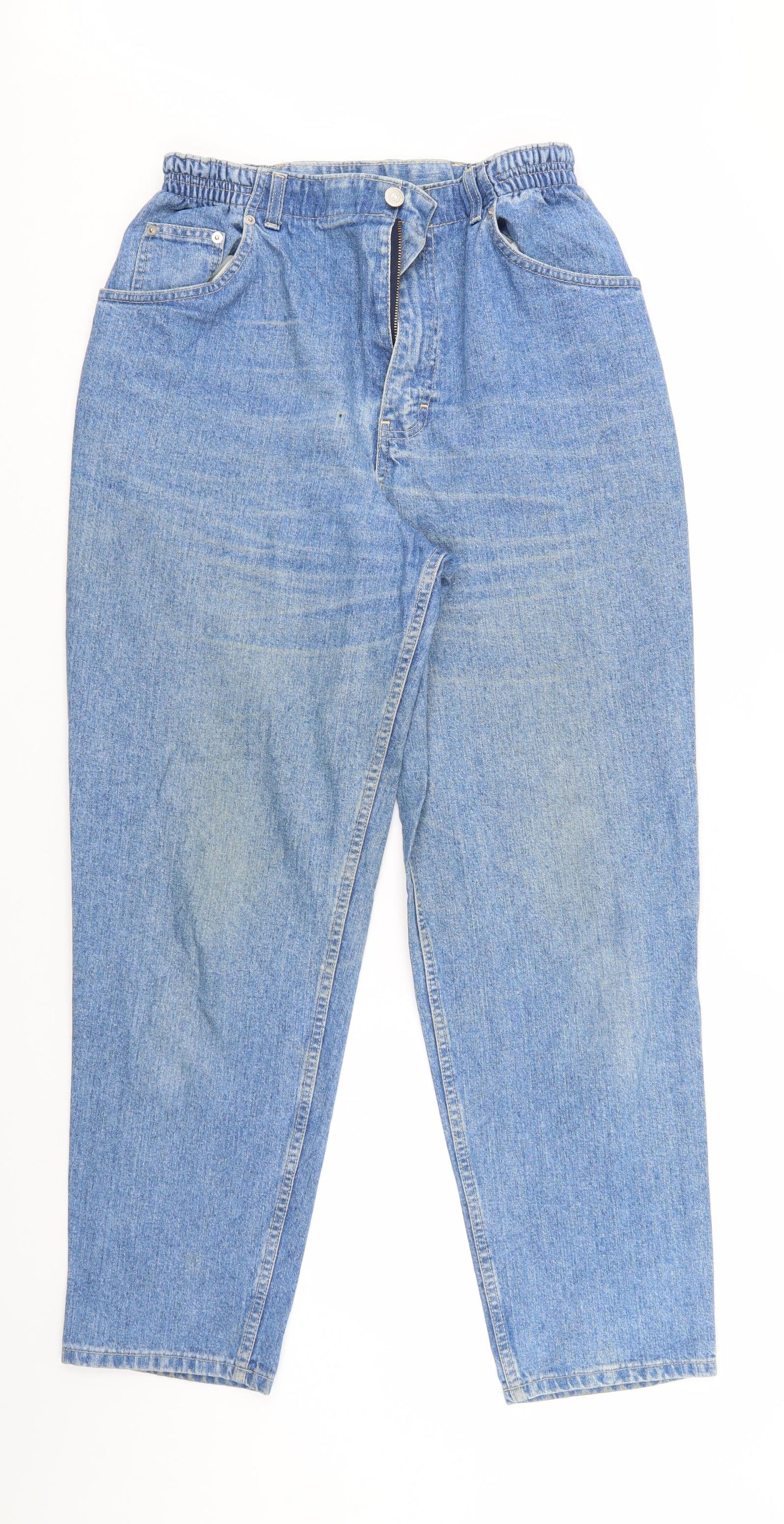 Marks and Spencer Womens Blue  Denim Straight Jeans Size 16 L28 in