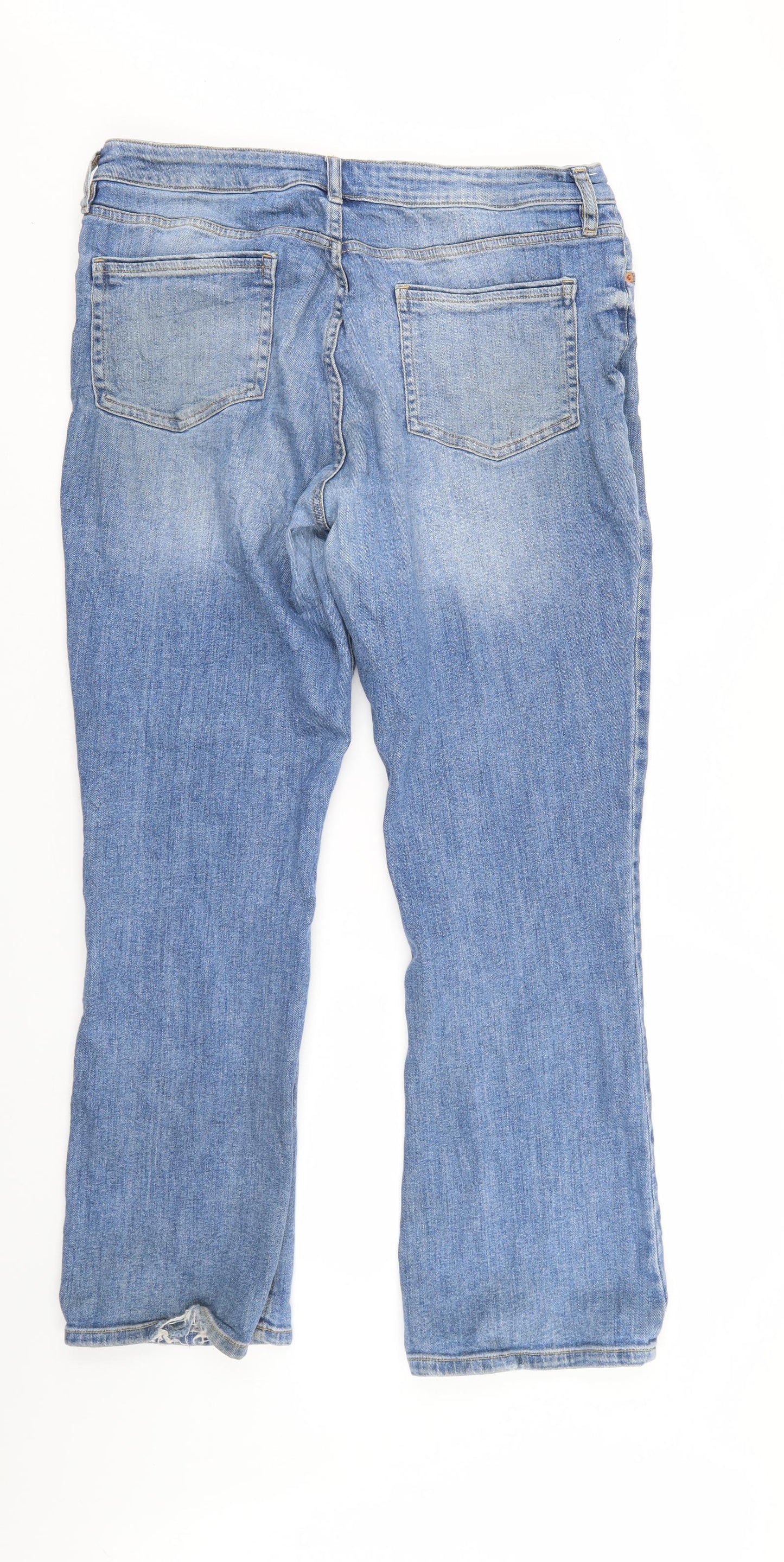 F&F Womens Blue  Denim Straight Jeans Size 16 L29 in