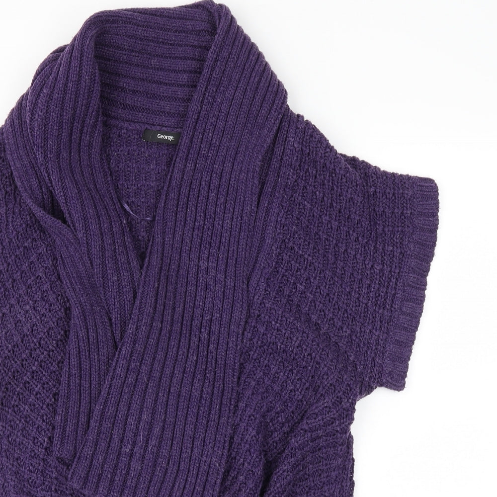 George Womens Purple   Wrap Jumper Size L