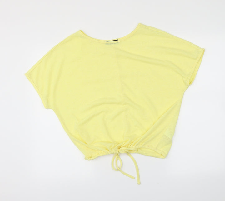 F&F Womens Yellow Pullover Jumper Size 10 - cropped