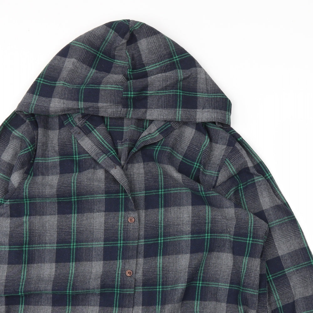 Preworn Mens Green Plaid   Button-Up Size L