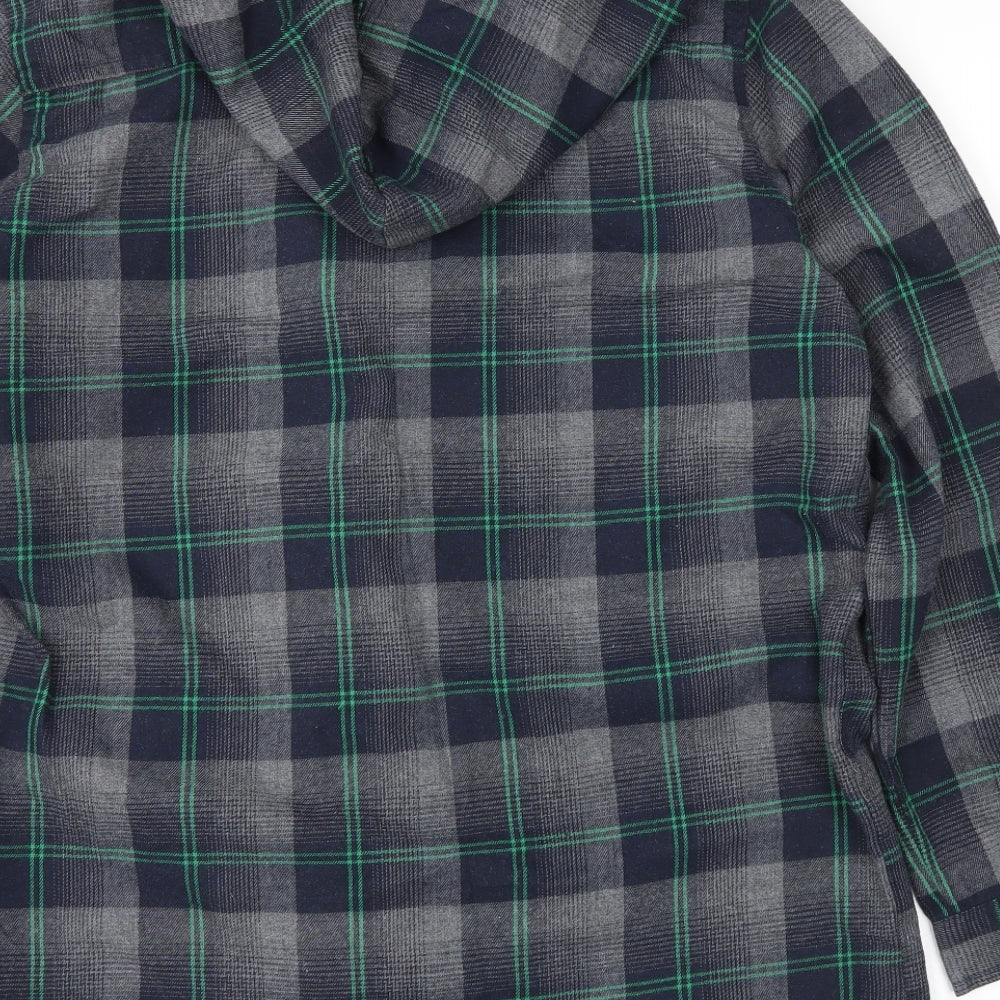 Preworn Mens Green Plaid   Button-Up Size L