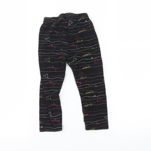 Disney Girls Black   Pedal Pusher Leggings Size 18-24 Months