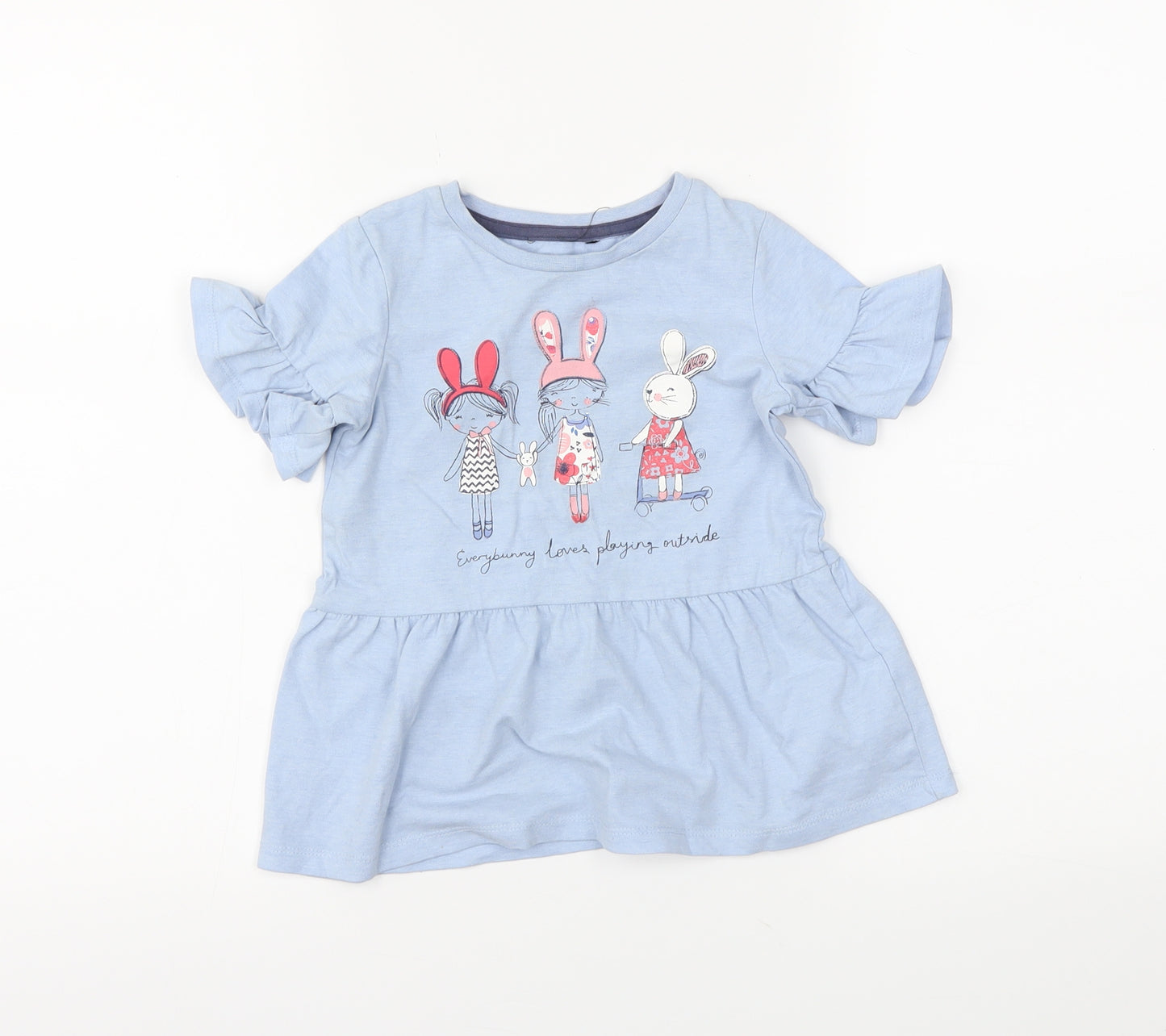 George Girls Blue   Basic T-Shirt Size 2-3 Years