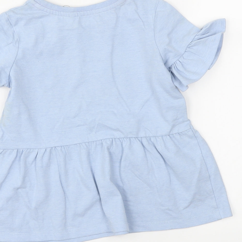 George Girls Blue   Basic T-Shirt Size 2-3 Years