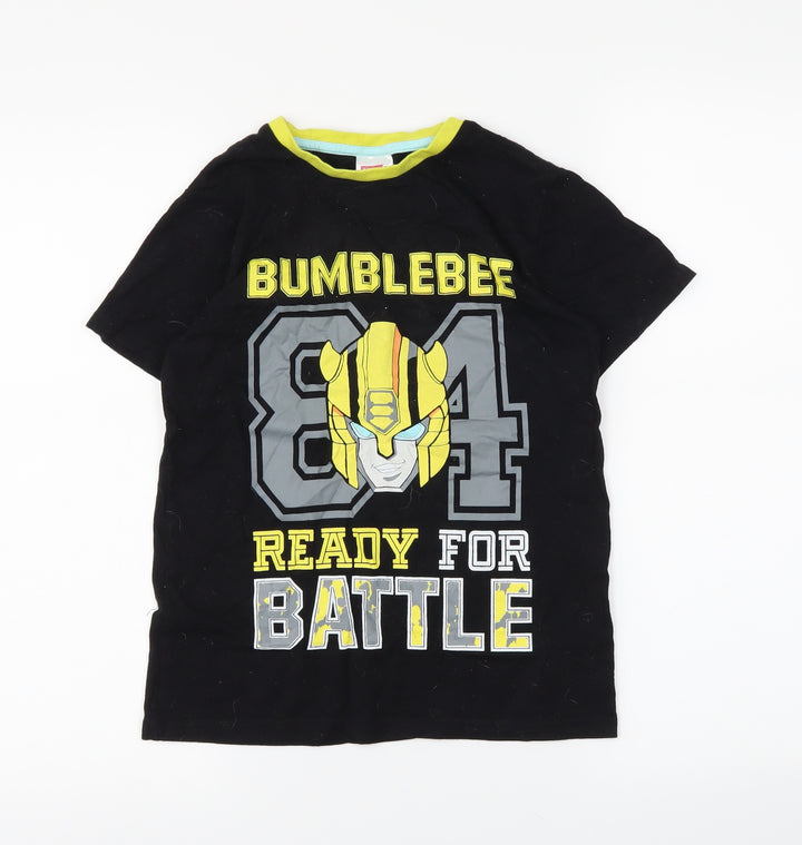 pep7co Boys Black Basic T-Shirt Size 9-10 Years