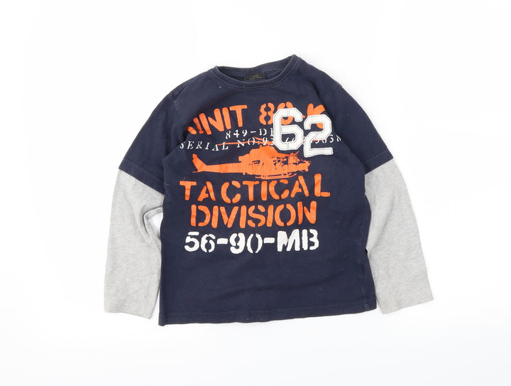 Preworn Boys Blue Basic T-Shirt Size 6 Years
