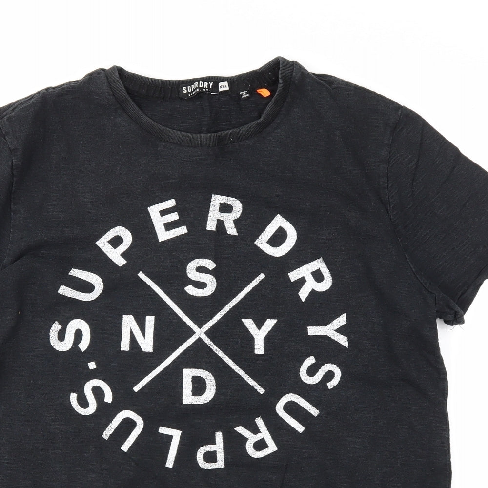 Superdry Mens Black    T-Shirt Size 2XL
