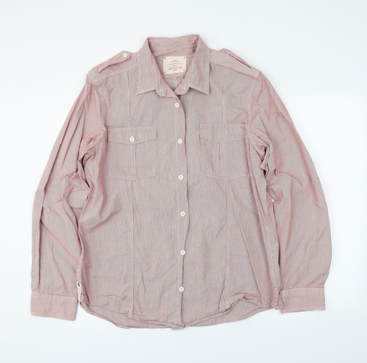 NEXT Mens Red Striped   Button-Up Size XL