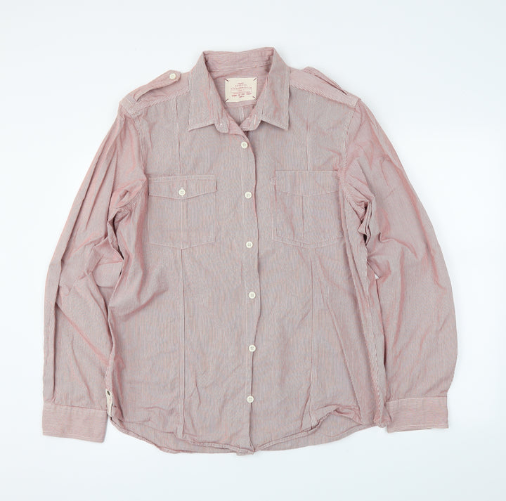 NEXT Mens Red Striped   Button-Up Size XL