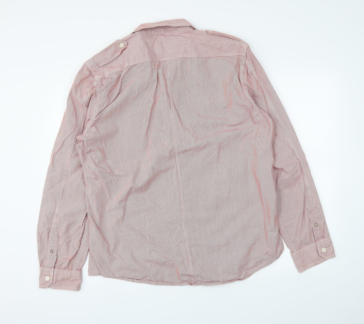 NEXT Mens Red Striped   Button-Up Size XL