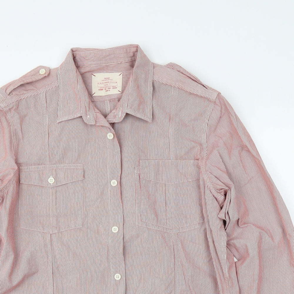 NEXT Mens Red Striped   Button-Up Size XL