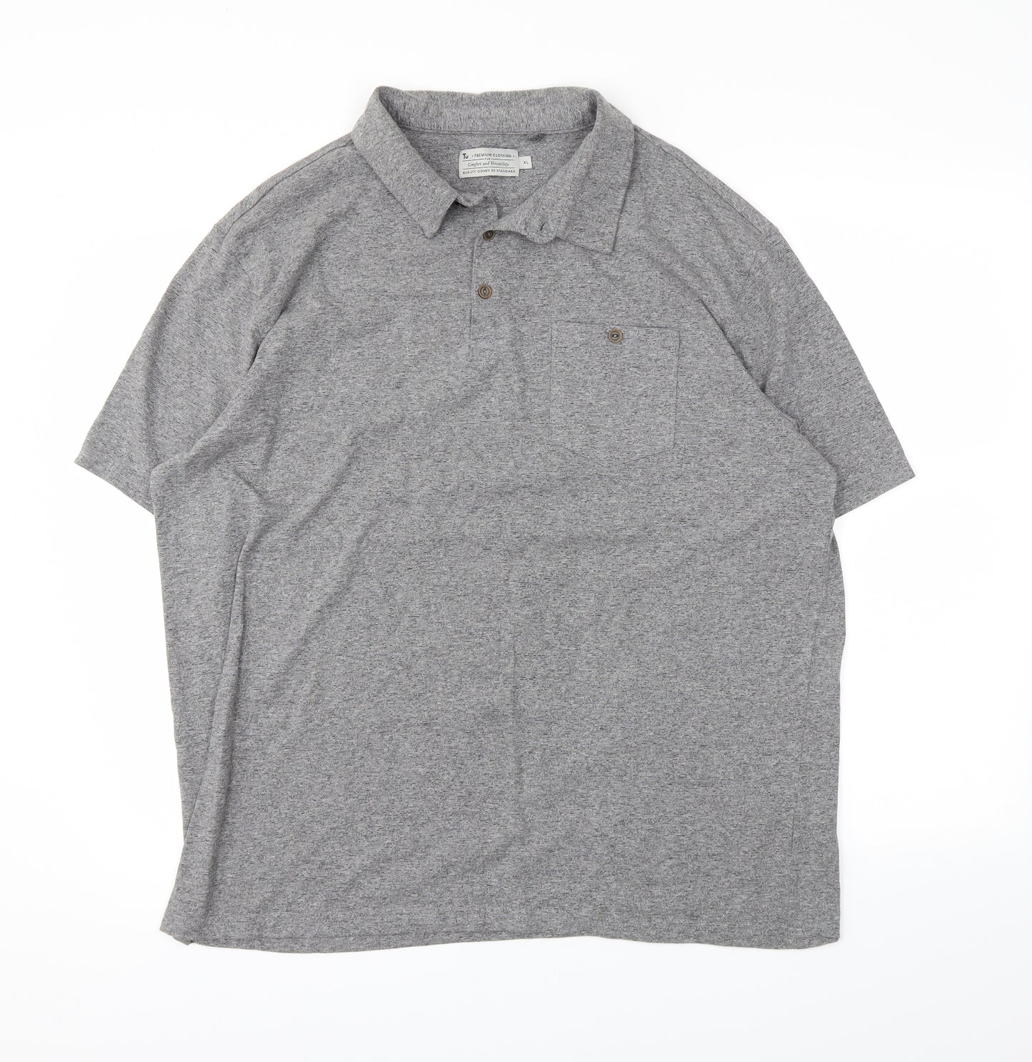 TU Mens Grey    Polo Size XL