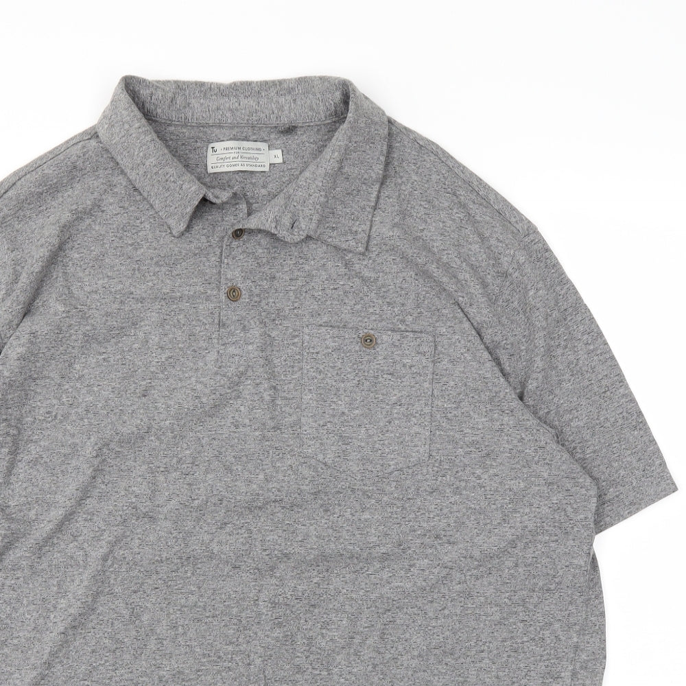 TU Mens Grey    Polo Size XL