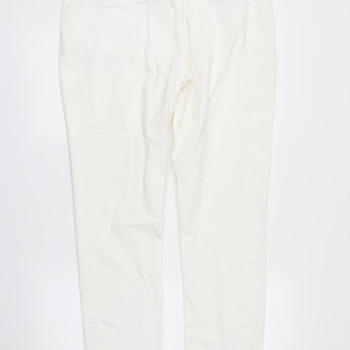 NEXT Womens White   Chino Trousers Size 14 L28 in
