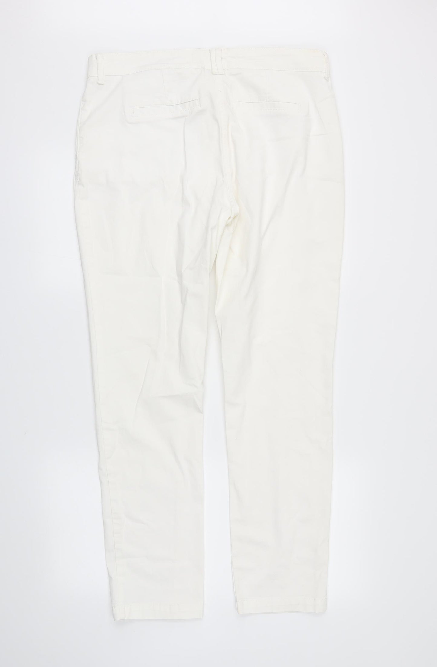 NEXT Womens White   Chino Trousers Size 14 L28 in