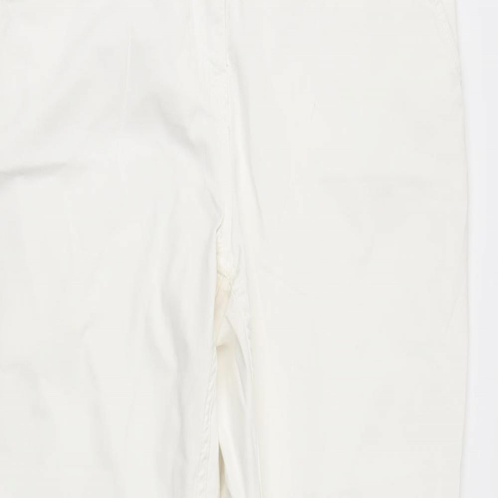 NEXT Womens White   Chino Trousers Size 14 L28 in
