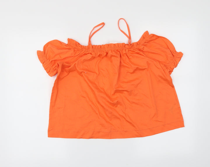 H&M Womens Orange   Basic Blouse Size S