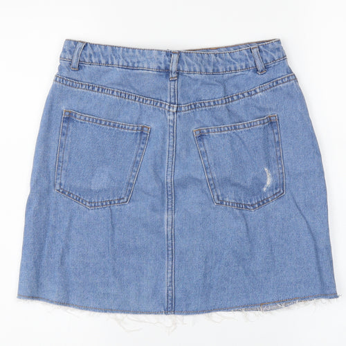 H&M Womens Blue  Denim Mini Skirt Size 8