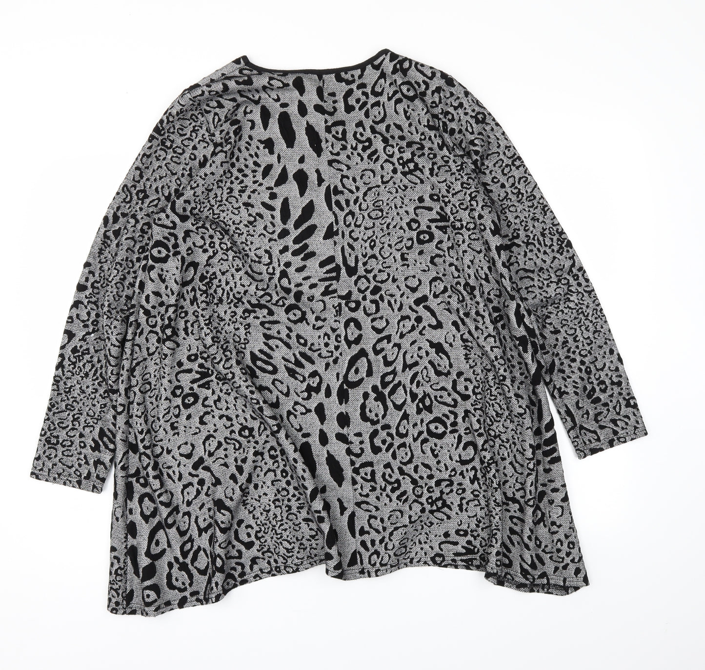 KDK London Womens Grey Animal Print  Pullover Jumper Size L