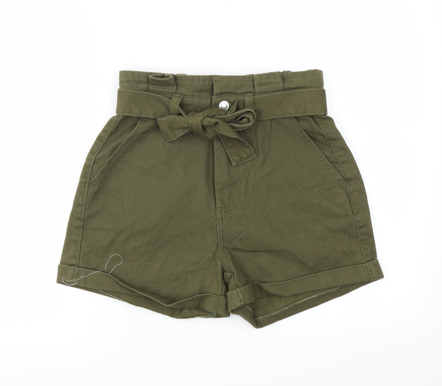 denimCo Womens Green   Paperbag Shorts Size 8