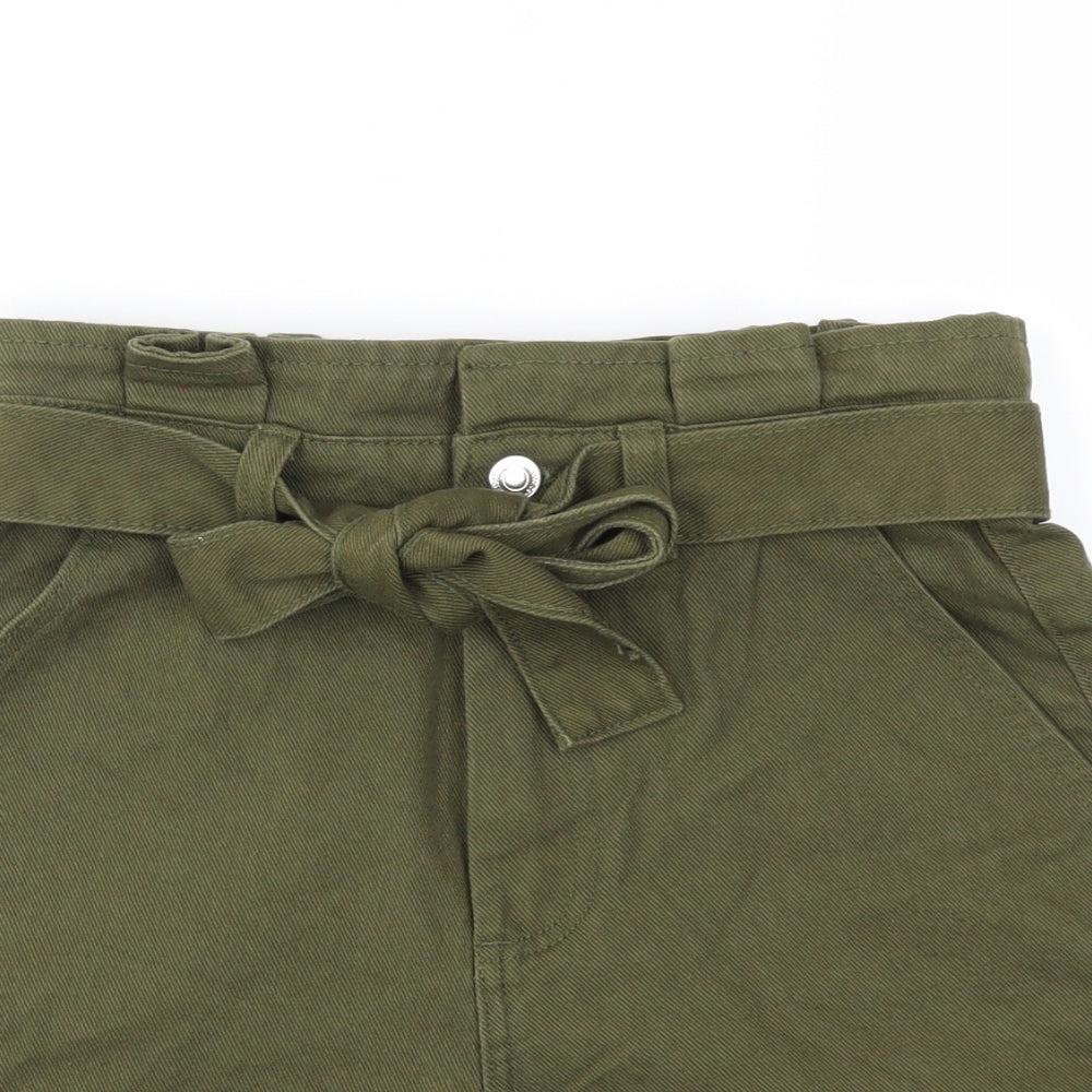 denimCo Womens Green   Paperbag Shorts Size 8