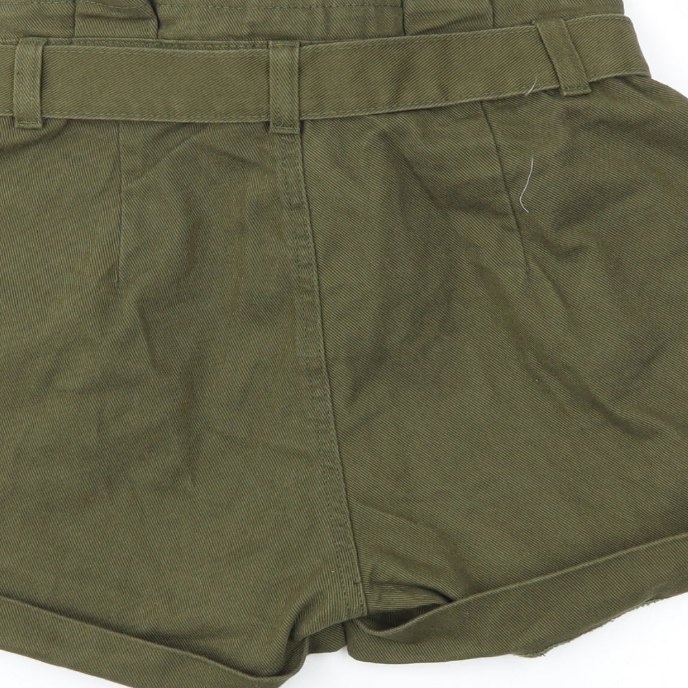 denimCo Womens Green   Paperbag Shorts Size 8