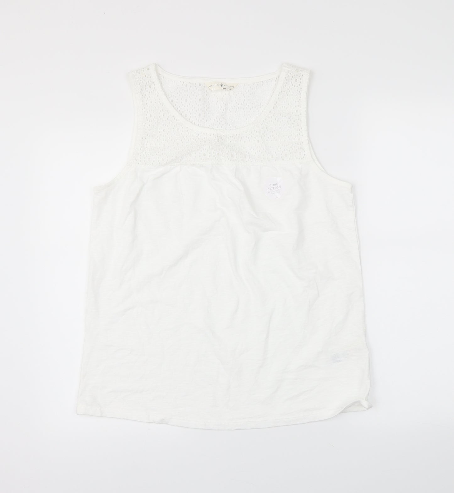 M&S Womens White   Basic Tank Size 12